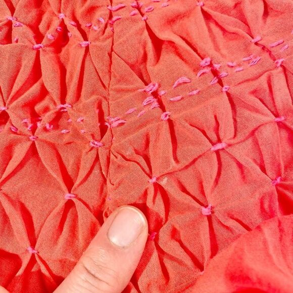 Free People orange smocked boho blouse - Picture 15 of 15